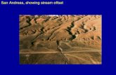 San Andreas, showing stream offset. San Andreas – Carrizo plain.