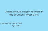 Design of bulk supply network in the southern West Bank Prepared by: Muna Faidi Aya Nofal.