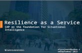 Resilience as a Service CAP as the foundation for Situational Intelligence PRESENTATIO N elysajones@yahoo.com September 2015.