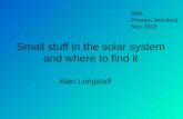 Small stuff in the solar system and where to find it Alan Longstaff SPA Preston Montford Nov 2015.