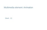 Multimedia element: Animation Week - 13. The power of animation Animation is achieved by adding motion to still image/object. May also be defined as the.