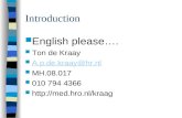 Introduction English please…. Ton de Kraay A.p.de.kraay@hr.nl MH.08.017 010 794 4366 .