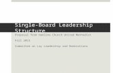 Single-Board Leadership Structure Proposal from Hamline Church United Methodist Fall 2015 Committee on Lay Leadership and Nominations.