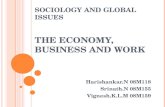 SOCIOLOGY AND GLOBAL ISSUES THE ECONOMY, BUSINESS AND WORK Harishankar.N 08M118 Srinath.N 08M155 Vignesh.K.L.M 08M159.
