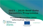 2015 – 2020 Beef Data Genomics Programme October/November 2015 Information Sessions.