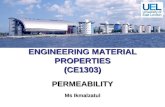ENGINEERING MATERIAL PROPERTIES (CE1303) PERMEABILITY Ms Ikmalzatul.