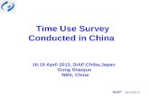 SIAP 2013-04-17 Time Use Survey Conducted in China 16-19 April 2013, SIAP,Chiba,Japan Gong Shaojun NBS, China.