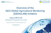 Overview of the GEO Global Agricultural Monitoring (GEOGLAM) Initiative Alyssa Whitcraft GEOGLAM Component 4 Co-Lead GEOGLAM Secretariat & University of.