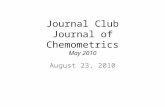 Journal Club Journal of Chemometrics May 2010 August 23, 2010.