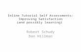 Inline Tutorial Self Assessments: Improving Satisfaction (and possibly learning) Robert Schudy Dan Hillman.