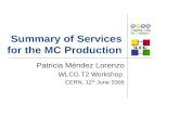 Summary of Services for the MC Production Patricia Méndez Lorenzo WLCG T2 Workshop CERN, 12 th June 2006.