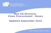 New EU Directive Clean Procurement – Buses Updated September 2014.