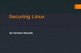 Securing Linux By Terrance Marcelle. The CIA Triad  Confidentiality  Integrity  Availability.