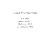Cloud Microphysics Liz Page NWS/COMET Hydromet 00-2 23 February 2000.