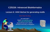 CZ5226: Advanced Bioinformatics Lecture 6: HHM Method for generating motifs Prof. Chen Yu Zong Tel: 6874-6877 Email: csccyz@nus.edu.sg .
