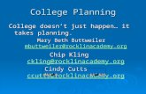 College Planning College doesn’t just happen… it takes planning. Mary Beth Buttweiler mbuttweiler@rocklinacademy.org mbuttweiler@rocklinacademy.org Chip.
