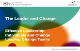 Www.opm.co.uk/futureleadership/ The Leader and Change Effective Leadership Individuals and Change Leading Change Teams.