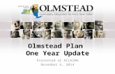 Olmstead Plan One Year Update Presented at ACLAIMH November 6, 2014.