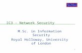 1 IC3 - Network Security M.Sc. in Information Security Royal Holloway, University of London.