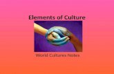 Elements of Culture World Cultures Notes. Is everyone born into culture? How does our culture influence our lives? Yes, we inherit our culture from parents.