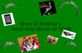 Bryn D’Andrea’s Best and Worst of 2008. Movies TransformersHancock Best Worst.