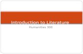 Humanities 300 Introduction to Literature What is a literature?