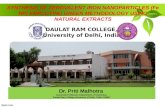 DAULAT RAM COLLEGE, University of Delhi, India Dr. Priti Malhotra Associate Professor, Department of Chemistry, Daulat Ram College University of Delhi,