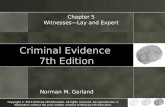 Criminal Evidence 7th Edition Norman M. Garland Chapter 5 Witnesses—Lay and Expert Copyright © 2015 McGraw-Hill Education. All rights reserved. No reproduction.