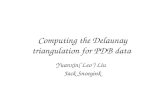 Computing the Delaunay triangulation for PDB data Yuanxin(‘Leo’) Liu Jack Snoeyink.