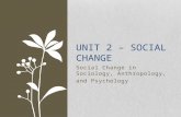 Social Change in Sociology, Anthropology, and Psychology UNIT 2 – SOCIAL CHANGE.