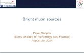 Bright muon sources Pavel Snopok Illinois Institute of Technology and Fermilab August 29, 2014.