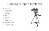 Camera Support Systems Tripod Pedestal Dolly Jib Track Skycam Steadicam Handheld.
