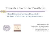 Towards a Biarticular Prosthesis: Model Development and Sensitivity Analysis of Clutched Spring Parameters Andrea Willson University of Washington VA Center.