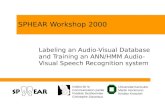 SPHEAR Workshop 2000 Labeling an Audio-Visual Database and Training an ANN/HMM Audio-Visual Speech Recognition system Universität Karlsruhe Martin Heckmann.
