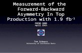 PHENO 2008 April 29th Tom Schwarz University of California Davis Measurement of the Forward-Backward Asymmetry In Top Production with 1.9 fb -1.
