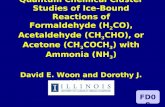 Quantum Chemical Cluster Studies of Ice-Bound Reactions of Formaldehyde (H 2 CO), Acetaldehyde (CH 3 CHO), or Acetone (CH 3 COCH 3 ) with Ammonia (NH 3.