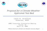 1 Proposal for a Climate-Weather Hydromet Test Bed “Where America’s Climate and Weather Services Begin” Louis W. Uccellini Director, NCEP NAME Forecaster.