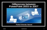 12/17/2015PowerPoint 03-07 1 Differences between PowerPoint 2003 to 2007 Purdue University Calumet.