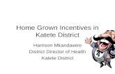Home Grown Incentives in Katete District Harrison Mkandawire District Director of Health Katete District.