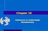 Advances in Underwater Biotelemetry Chapter 19. 19.1 Introduction Monitor locations, behavior, physiology of aquatic animals Involves attaching to aquatic.
