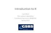 Introduction to R Carol Bult The Jackson Laboratory Functional Genomics (BMB550) Spring 2011.