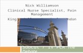 Subcut / IV PCA The Debate Nick Williamson Clinical Nurse Specialist, Pain Management King’s College Hospital, London.