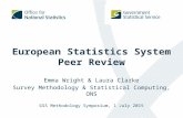 European Statistics System Peer Review Emma Wright & Laura Clarke Survey Methodology & Statistical Computing, ONS GSS Methodology Symposium, 1 July 2015.