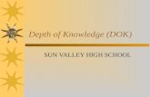 Depth of Knowledge (DOK) SUN VALLEY HIGH SCHOOL. 2 Depth of Knowledge (DOK) Adapted from the model used by Norman Webb, University of Wisconsin, to align.