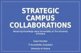 STRATEGIC CAMPUS COLLABORATIONS Advancing Knowledge about Accessibility at The University of Arizona Dawn Hunziker IT Accessibility Consultant University.