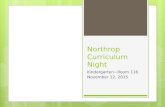 Northrop Curriculum Night Kindergarten~Room 116 November 12, 2015.