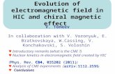 Evolution of electromagnetic field in HIC and chiral magnetic effect V. Toneev In collaboration with V. Voronyuk, E. Bratkovskaya, W.Cassing, V. Konchakovski,