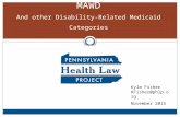 MAWD And other Disability-Related Medicaid Categories Kyle Fisher KFisher@phlp.org November 2015.