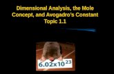Dimensional Analysis, the Mole Concept, and Avogadro’s Constant Topic 1.1.