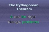 The Pythagorean Theorem A tool for right triangle problems.